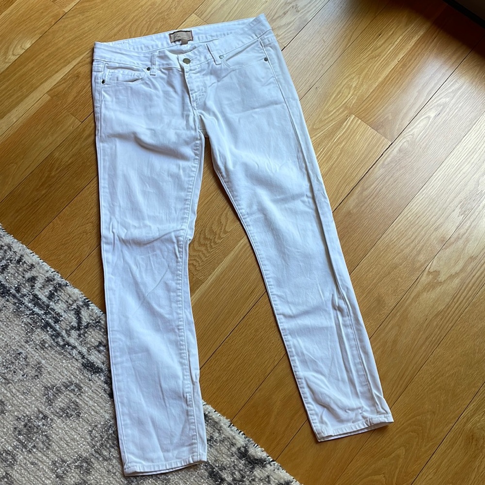 Paige Premium Denim White Roxbury Crop Jeans Sz 28